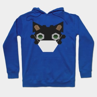 Black cat protected by mask. Hoodie